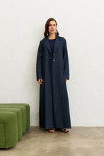 Load image into Gallery viewer, Blue Jean Blazer: Denim Button-Up Abaya
